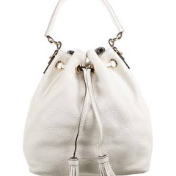 henri bendel Handbags - Henri Bendel Ivory Bedford Drawstring Bucket Bag